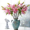 Yiwu wholesale high-fidelity film lilies, 3-head long branches, home, wedding, dining table, hotel decorative flowers, artificial plants, artificial flower arrangements Application Scenario